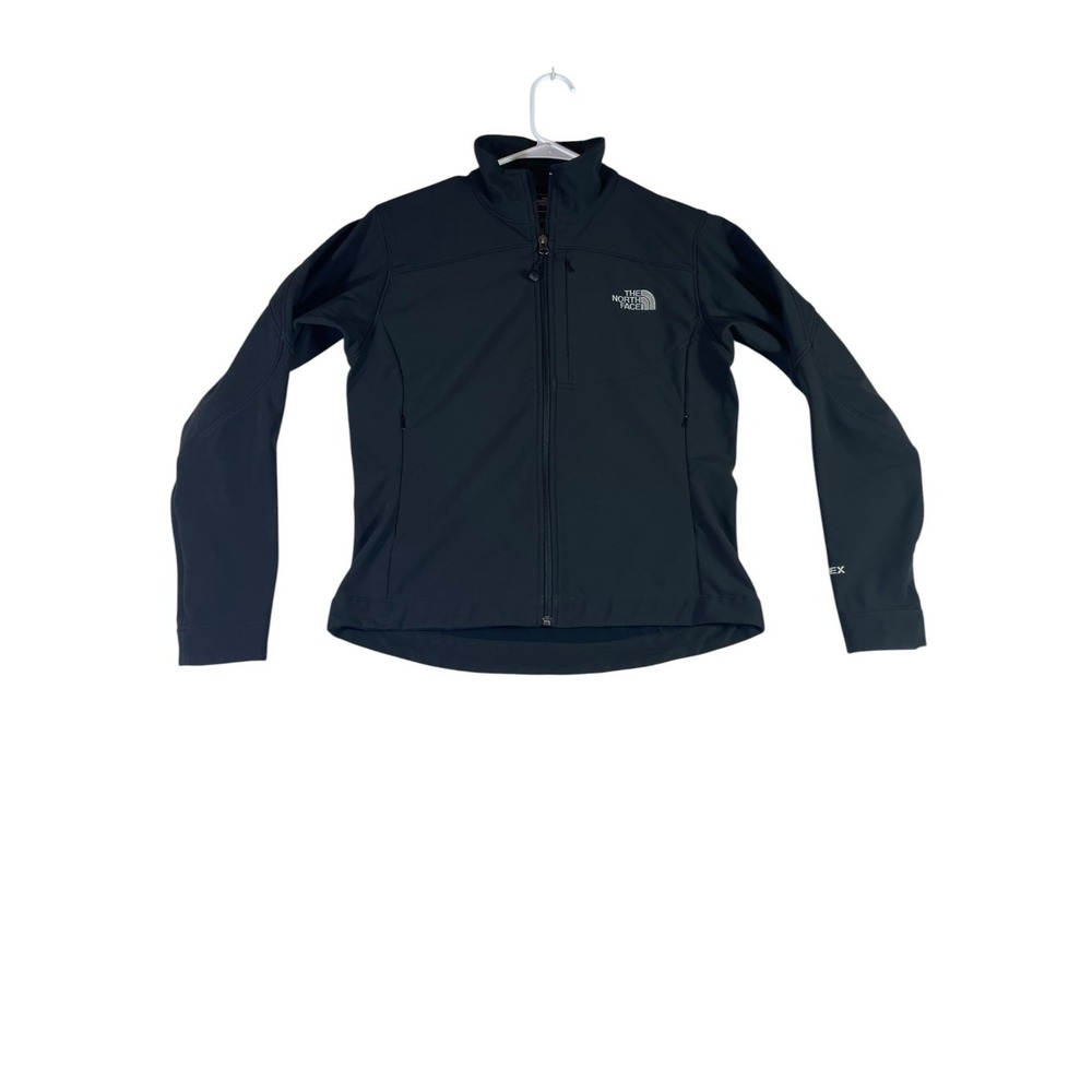 The North Face Apex Bionic Softshell Jacket Womens Small Black Logo Fleece Lined